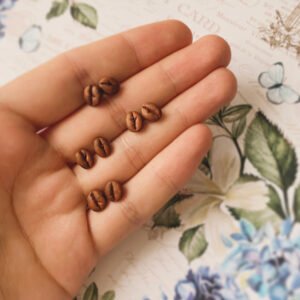 Beszúrós kávébab fülbevaló