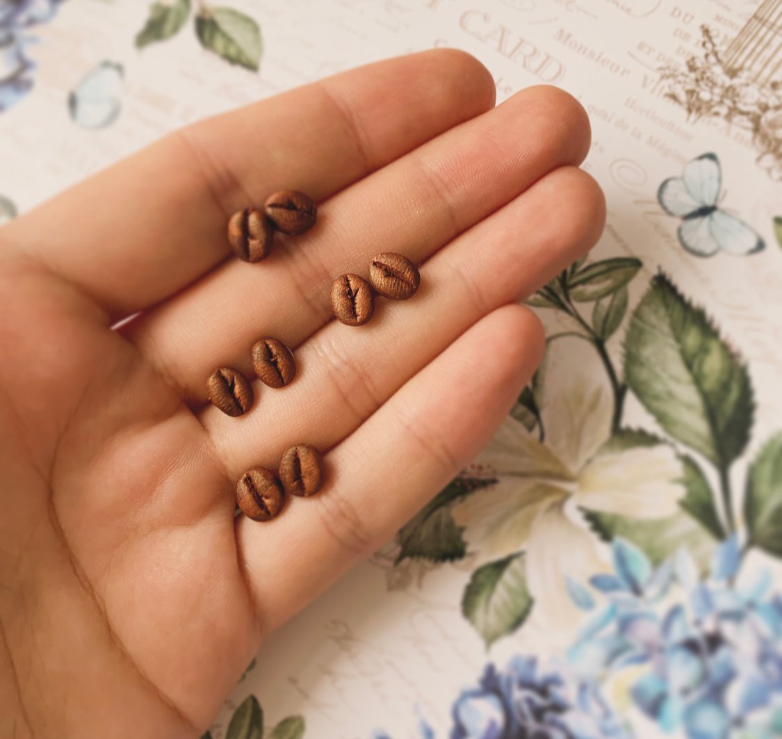 Beszúrós kávébab fülbevaló