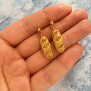 Baguette lógós fülbevaló - aranyozott