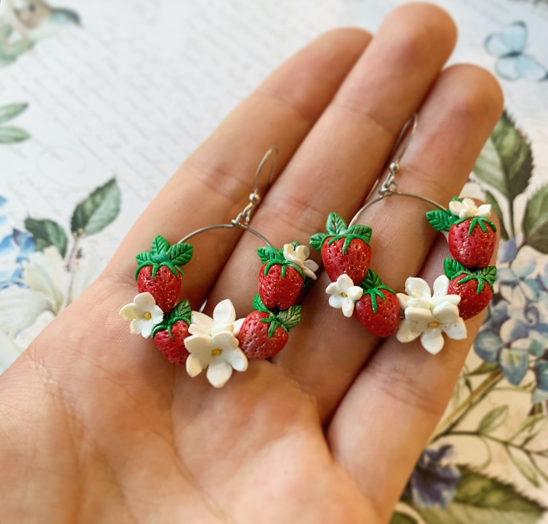 Földiepres gyümölcsöskert lógós fülbevaló