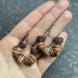 Kávéimádók álma lógós fülbevaló