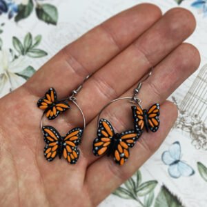 Monarch Pillangó harmónia - lógós fülbevaló