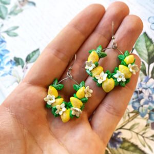 Citromos gyümölcsöskert lógós fülbevaló