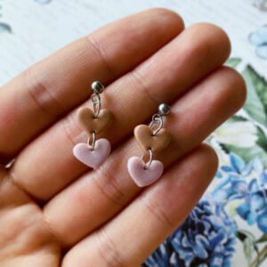 Lógós szívek fülbevaló