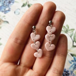 Romantikus szívek harmóniája - lógós fülbevaló