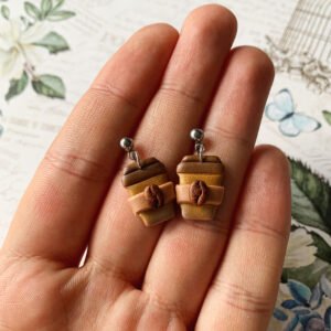 Lógós kávé fülbevaló elvitelre