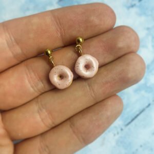 Epres mázas fánk lógós fülbevaló aranyozott beakasztóval