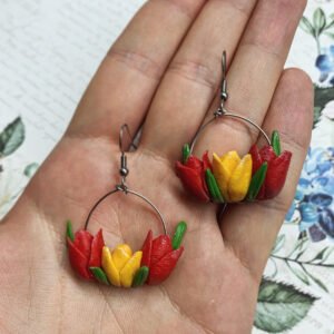 Tulipánkör lógós fülbevaló