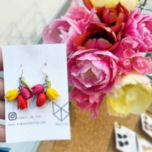 Tavaszi tulipán kavalkád - lógós fülbevaló