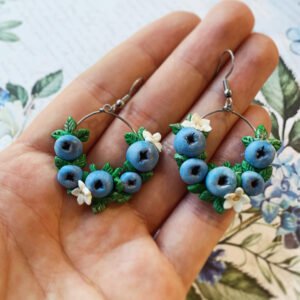 Áfonyás gyümölcsöskert lógós fülbevaló