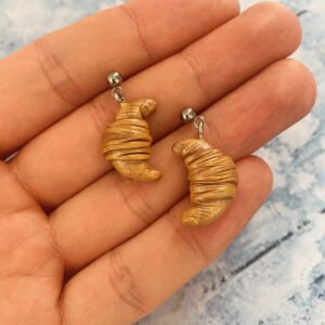 Croissant ezüstszínű lógós fülbevaló