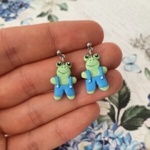 Kisbéka kéknadrágban - lógós fülbevaló