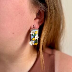 Citromos képkeret fülbevaló