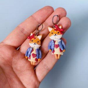 Divatos rókalány fülbevaló