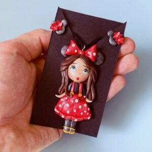 Minnie style nyaklánc l ajándék fülbevalóval