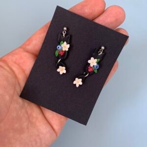 Erdei gyümölcsös cica fülbevaló