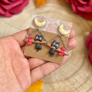 🧹 Repülő Boszorkánymacska Fülbevaló