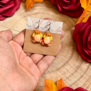 Halloweeni tökös Psyduck fülbevaló