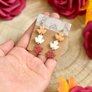 Őszi Triplalevél Fülbevaló