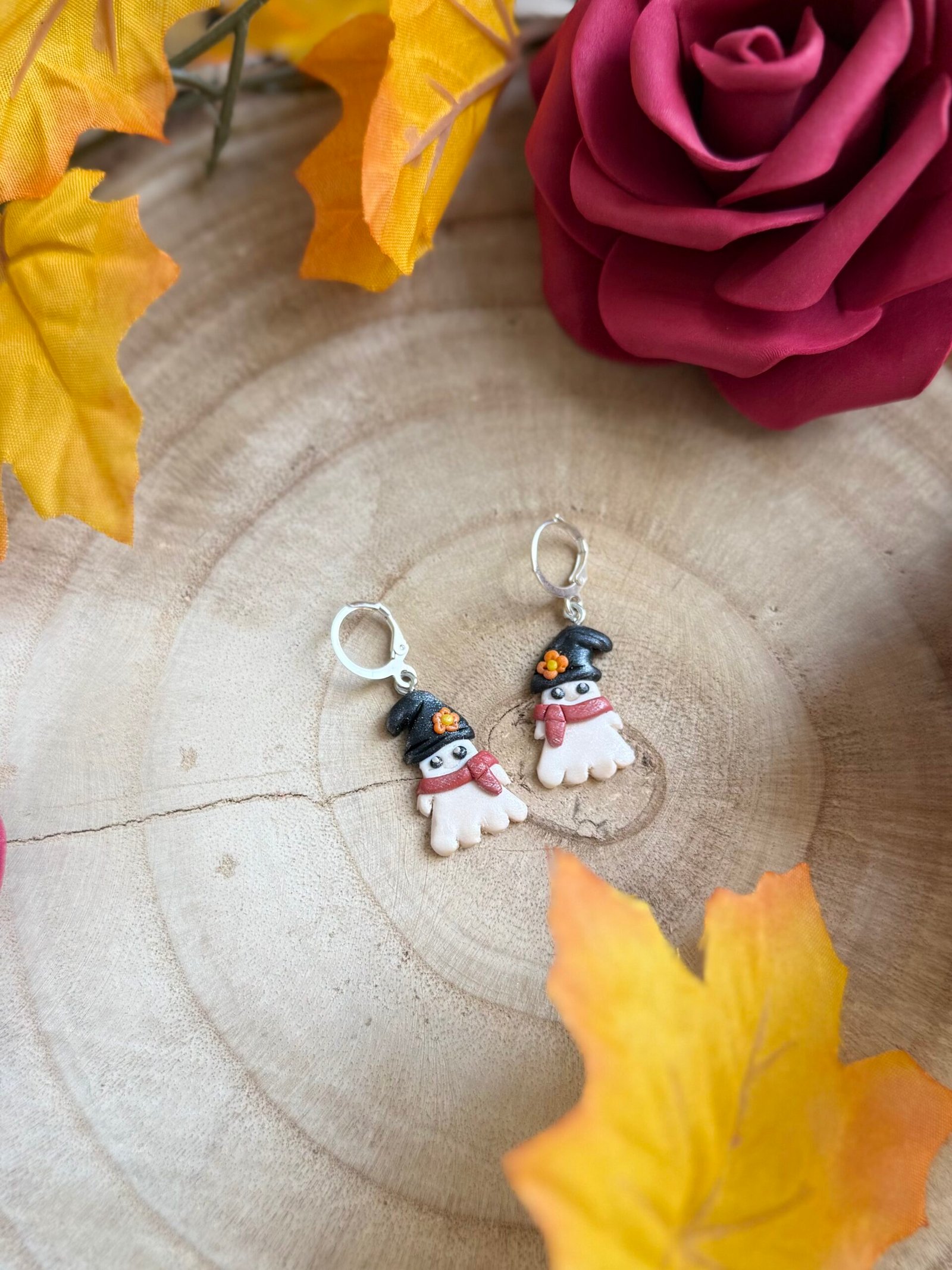 Őszi szellem fülbevaló - francia kapoccsal